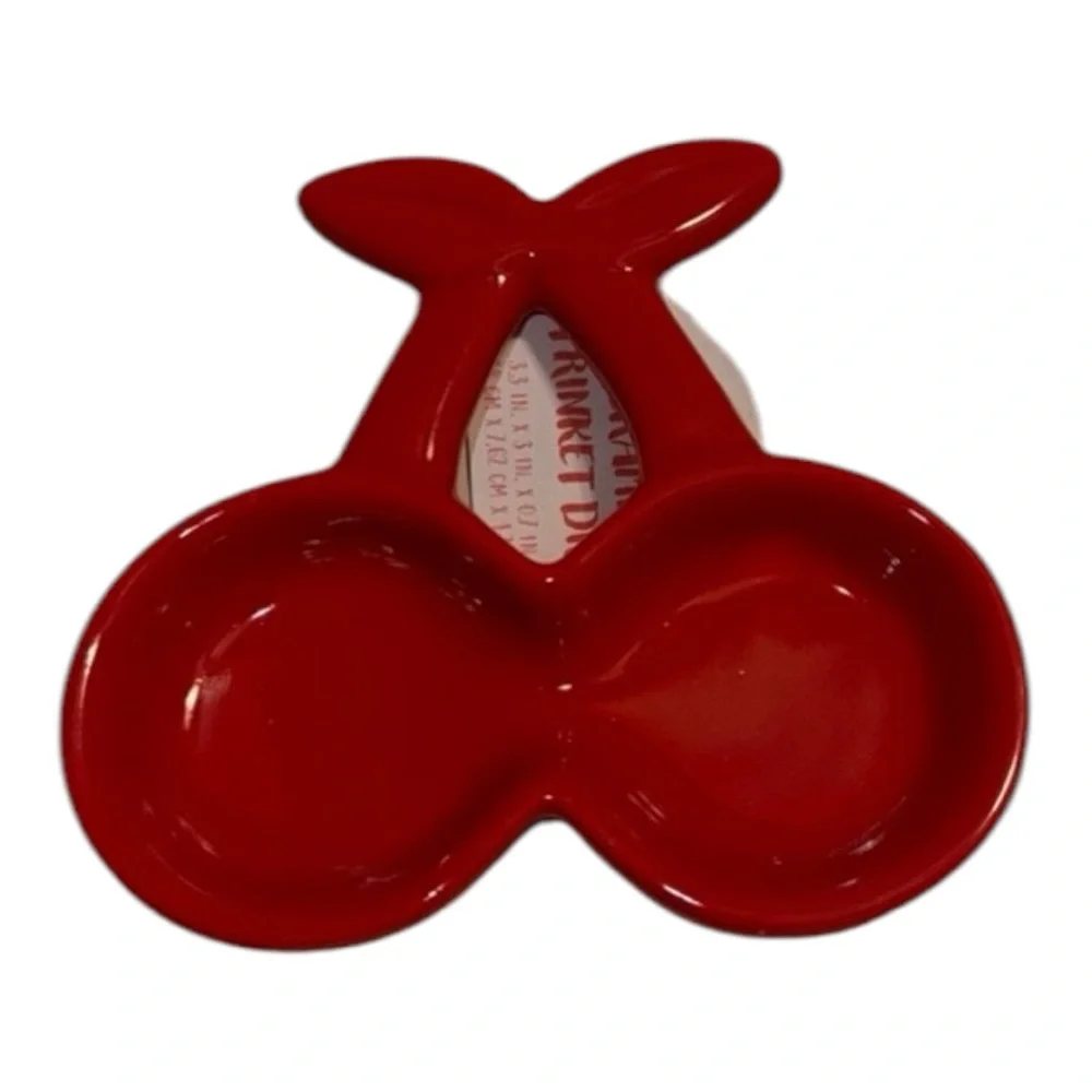 Target Cherry, Hearts and Pink Bow Ceramic Trinket Dish Set
